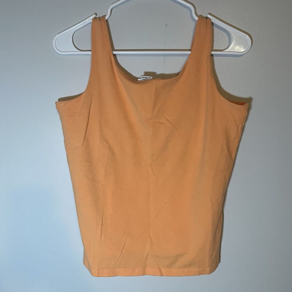 Vintage B. Moss Orange Tank Top Womens Medium Built In Bra Sleeveless